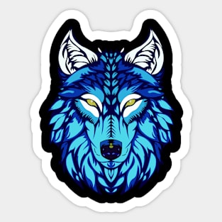 blue wolf Sticker